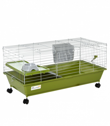 89cm Small Animal Home Cage for Rabbit Ferret Chinchilla w/ Wheels Green