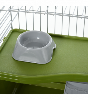 89cm Small Animal Home Cage for Rabbit Ferret Chinchilla w/ Wheels Green