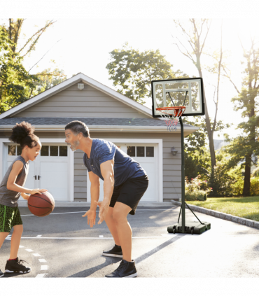 Basketball Hoop Freestanding 255-305cm Height Adjustable Stand  Wheels HOMCOM