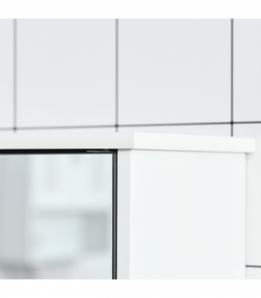 Bathroom Mirror Cabinet, Wall Mounted Storage Cupboard with Double Doors Grey