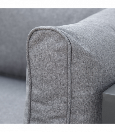 Daybed 6 Piece Sectional Sofa Set, & Coffee Table, Footstool & Cushions, Grey