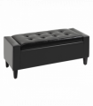 Deluxe PU Leather Storage Ottoman Bench Footrest Stool Large Storage Space