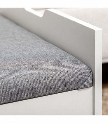 Dressing Table Set w/ Flip-up Mirror & Stool, Drawer and Compartments, White