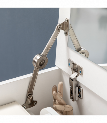 Dressing Table Set w/ Flip-up Mirror & Stool, Drawer and Compartments, White