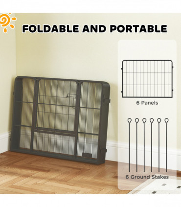 Durable Six-Panel Portable Pet Enclosure - Versatile Indoor/Outdoor Use