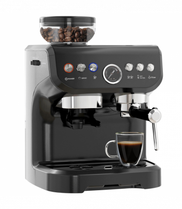 Espresso Coffee Machine w/ Integrated Bean Grinder & Steam Wand 15 Bar Pressure