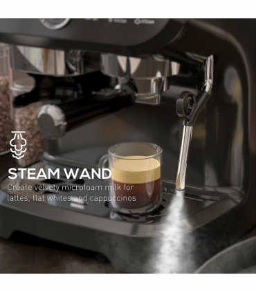 Espresso Coffee Machine w/ Integrated Bean Grinder & Steam Wand 15 Bar Pressure