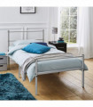 Extra Strong Single Metal Bed Frame In Silver