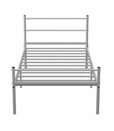 Extra Strong Single Metal Bed Frame In Silver