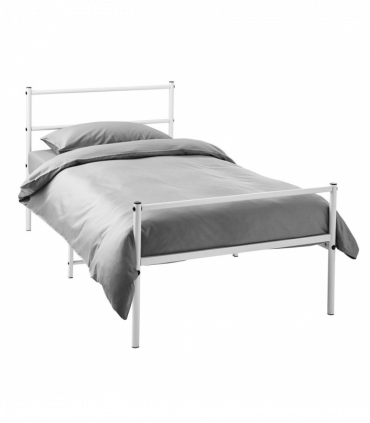 Extra Strong Single Metal Bed Frame In White - Improved