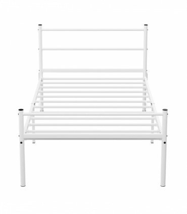 Extra Strong Single Metal Bed Frame In White - Improved