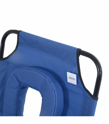 Folding Sun Lounger Reclining Chair w/ Pillow Reading Hole Blue