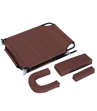 Folding Sun Lounger Reclining Chair w/ Pillow Reading Hole Brown