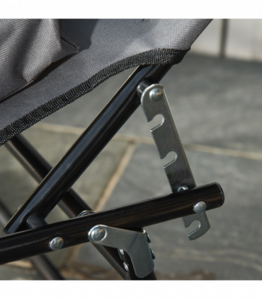 Folding Sun Lounger Reclining Chair w/ Pillow Reading Hole Grey