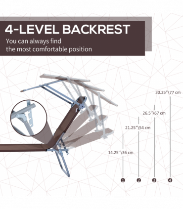 Garden Folding Chair Sun Lounger Bed Outdoor Recliner Seat w/ Sunshade