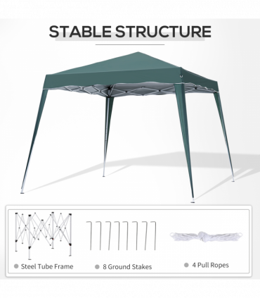 Garden Pop up Gazebo Tent Party Water-resistant 2.5 x 2.5M Green Outsunny