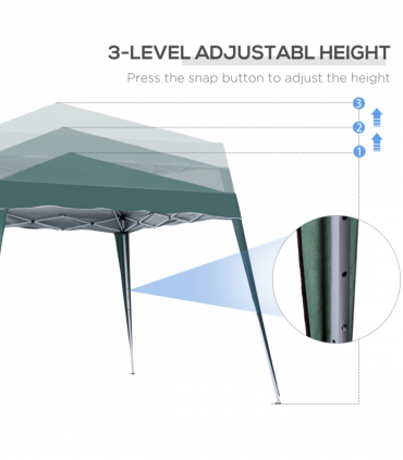 Garden Pop up Gazebo Tent Party Water-resistant 2.5 x 2.5M Green Outsunny