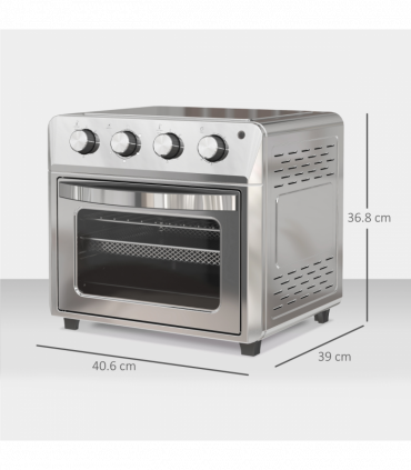 HOMCOM 24L Air Fryer Oven, Small Electric Oven, Grill, Roast, Bake, 1600W