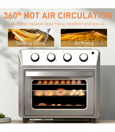 HOMCOM 24L Air Fryer Oven, Small Electric Oven, Grill, Roast, Bake, 1600W