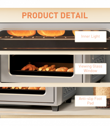 HOMCOM 24L Air Fryer Oven, Small Electric Oven, Grill, Roast, Bake, 1600W