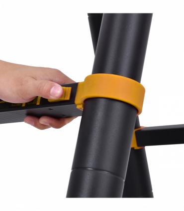 HOMCOM 3.8M Duo Aluminium Ladder Tool Holder Herringbone Deployed, Yellow