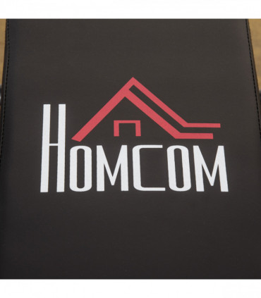 HOMCOM Adjustable Weight Bench with Barbell Rack and Dip Station, Black