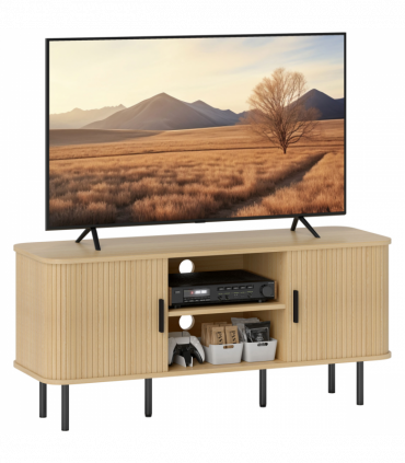 HOMCOM TV Unit for Living Room, TV Stand, Oak Tone