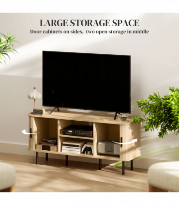 HOMCOM TV Unit for Living Room, TV Stand, Oak Tone