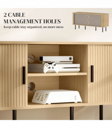 HOMCOM TV Unit for Living Room, TV Stand, Oak Tone