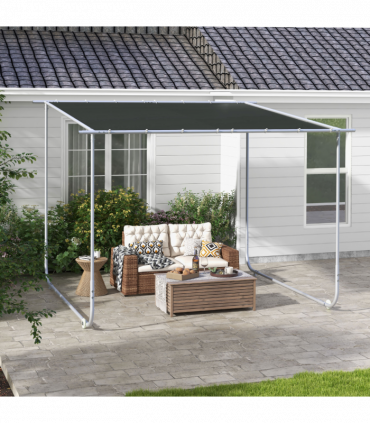 Outsunny 3 x 3(m) Mobile Pergola Kit, Event Shelter with Wheels, UV30+