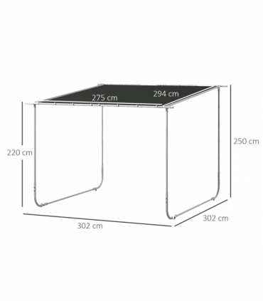 Outsunny 3 x 3(m) Mobile Pergola Kit, Event Shelter with Wheels, UV30+