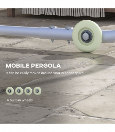 Outsunny 3 x 3(m) Mobile Pergola Kit, Event Shelter with Wheels, UV30+