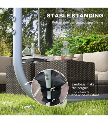 Outsunny 3 x 3(m) Mobile Pergola Kit, Event Shelter with Wheels, UV30+