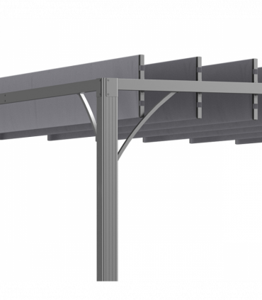 Outsunny 3 x 3(m) Outdoor Louvered Metal Pergola with Retractable Roof, Grey