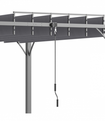 Outsunny 3 x 3(m) Outdoor Louvered Metal Pergola with Retractable Roof, Grey