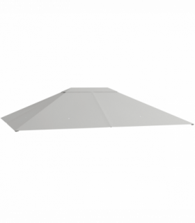 Outsunny 3 x 4m Gazebo Canopy Replacement Gazebo Roof Cover, Light Grey
