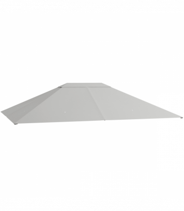 Outsunny 3 x 4m Gazebo Canopy Replacement Gazebo Roof Cover, Light Grey