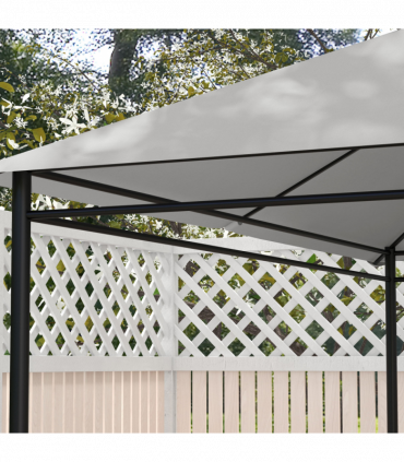 Outsunny 3 x 4m Gazebo Canopy Replacement Gazebo Roof Cover, Light Grey
