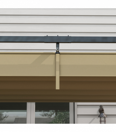 Outsunny 3x2m Metal Pergola Gazebo Patio Sun Shelter Retractable Canopy Khaki