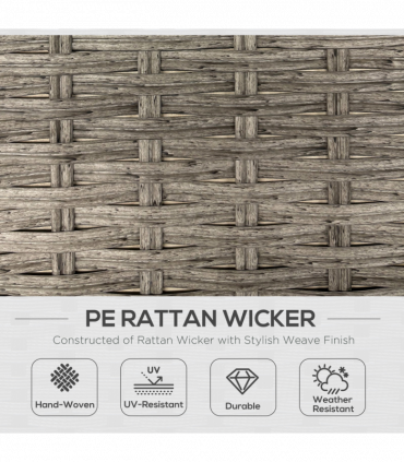 Outsunny 6 PCs Rattan Garden Furniture Sectional Corner Sofa, Light Grey