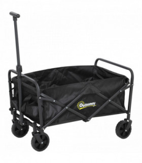 Outsunny 62L Festival Trolley, 120kg Heavy Duty Folding Trolley Cart, Black