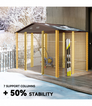 Outsunny 9.1x6.4ft Garden Shed, Tool Storage Sliding Door Wood Effect