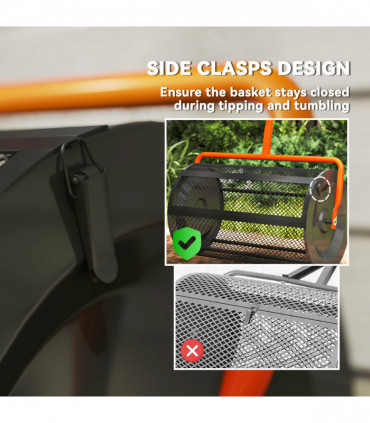 Outsunny Compost Spreader, 24" Garden Spreader w/ Height Adjustable Handle