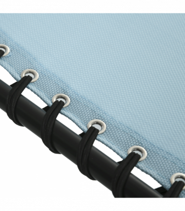 Outsunny Folding Beach Chair Chaise Lounge 4 Adjustable Positions, Baby Blue