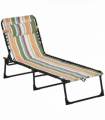 Outsunny Folding Beach Chair Chaise Lounge 4 Adjustable Positions, Multicolored