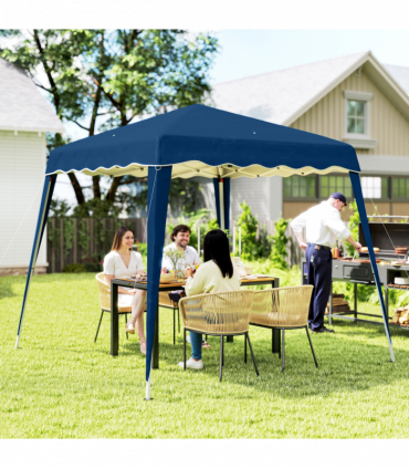 Outsunny Garden Pop up Gazebo Tent Party Water-resistant 2.5 x 2.5M Blue