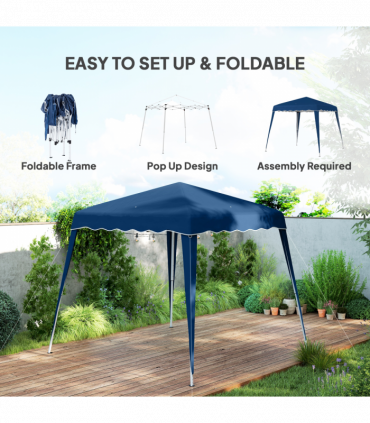 Outsunny Garden Pop up Gazebo Tent Party Water-resistant 2.5 x 2.5M Blue
