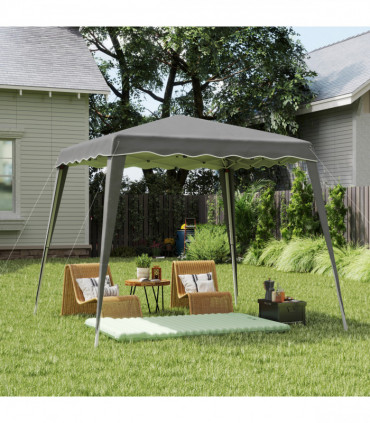 Outsunny Garden Pop up Gazebo Tent Party Water-resistant 2.5 x 2.5M Grey