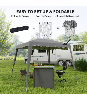 Outsunny Garden Pop up Gazebo Tent Party Water-resistant 2.5 x 2.5M Grey