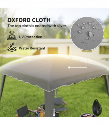 Outsunny Garden Pop up Gazebo Tent Party Water-resistant 2.5 x 2.5M Grey